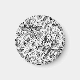 Aimant Bugs de Doodle sur bleu foncé