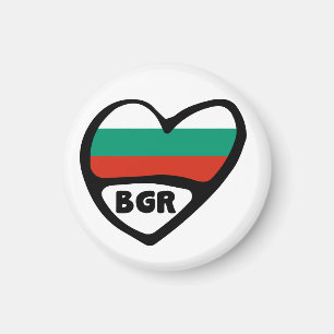 Aimant Bulgarie Code Pays Coeur Drapeau, BGR