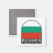 Aimant Bulgarie - Emblème Distorsion Vintage (Recto/Verso)