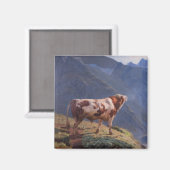 Aimant Bull dans les Alpes (par Eugène Burnand) (Recto/Verso)