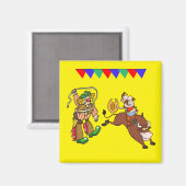 Aimant Bull Rider et Rodeo Clown (Recto/Verso)