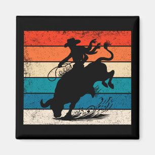 Aimant Bull Riding Rodeo Bull Riders Western Ranch Retro