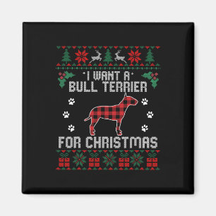 Aimant Bull Terrier Amoureux des chiens Xmas Cadeaux Chie