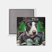 Aimant Bull Terrier Chien Conduite Vélo St. Patrick's Day (Recto/Verso)