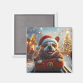 Aimant Bull Terrier Chien Noël (Recto/Verso)