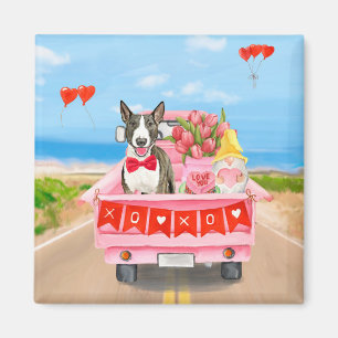 Aimant Bull Terrier Chien Saint-Valentin Coeurs de camion