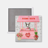 Aimant Bull Terrier Chien Valentine's Day Kissing Booth (Recto/Verso)