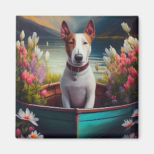 Aimant Bull Terrier sur une pagaie : une aventure Pittore