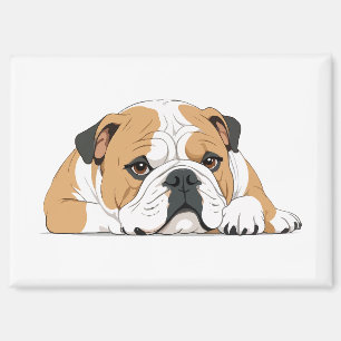 Aimant Bulldog anglais adorable mignon animal dormant cal