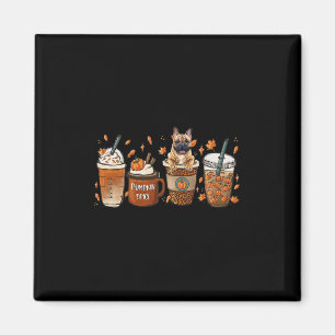 Aimant Bulldog Avec Citrouille Spice Latte Automne Café A
