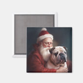 Aimant Bulldog avec Noël Festif du Père Noël (Recto/Verso)
