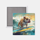Aimant Bulldog Beach Surf Peinture (Recto/Verso)