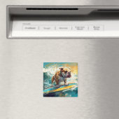 Aimant Bulldog Beach Surf Peinture (In Situ (Lave-vaisselle))