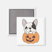 Aimant Bulldog En Chiens Citrouilles Cutes Happy Hallowee (Recto/Verso)