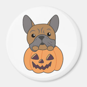 Aimant Bulldog En Chiens Citrouilles Mignons Joyeux Hallo