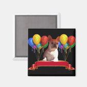 Aimant Bulldog français avec ballons (Recto/Verso)
