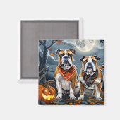 Aimant Bulldog Halloween Épouvante (Recto/Verso)