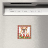 Aimant Bulldog Noel Noël à l'aquarelle (In Situ (Lave-vaisselle))