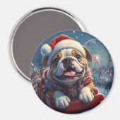 Aimant Bulldog Roller Dessous de verre Noël (Recto/Verso)