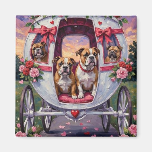 Aimant Bulldog Valentine's Day (Devant)