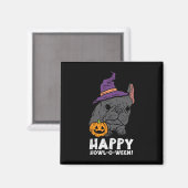 Aimant Bulldog Witch Happy Howl O Ween Fun Halloween Chie (Recto/Verso)
