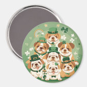 Aimant Bulldogs anglais de la Saint-Patrick (Recto/Verso)