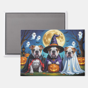 Aimant Bulldogs Citrouille Halloween drôle