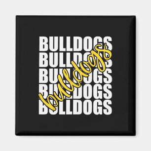 Aimant Bulldogs École Jaune Ventilateur Sport Team Spirit