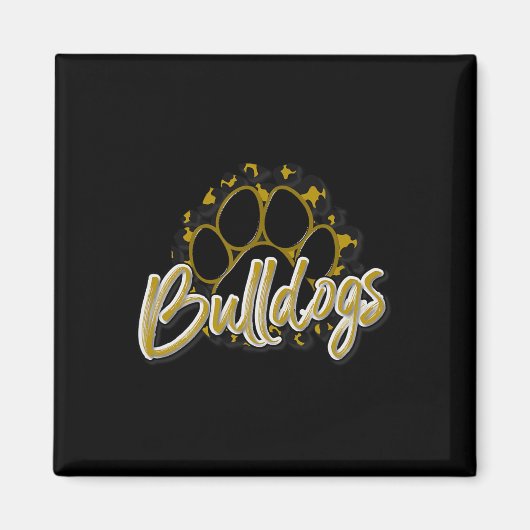 Aimant Bulldogs Gold Black Cheetah School (Devant)