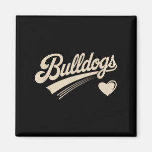 Aimant Bulldogs Rétro Vintage Cœur Pour Hommes Femmes Enf