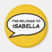 Aimant Bulle de bande dessinée de dialogue personnalisée (Devant)