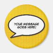Aimant Bulle de bande dessinée de message personnalisé (Devant)