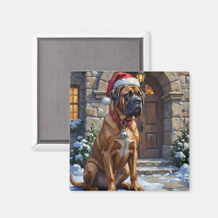 Aimant Bullmastiff Chien Gardien du Manoir de Noël Art
