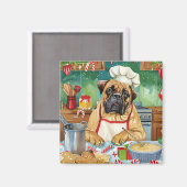 Aimant Bullmastiff Fête Baking : Noël festif (Recto/Verso)