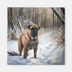 Aimant Bullmastiff Qu'il neige Noël