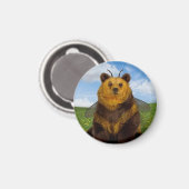 Aimant Bumble Bear dans le champ de Dandelion (Recto/Verso)