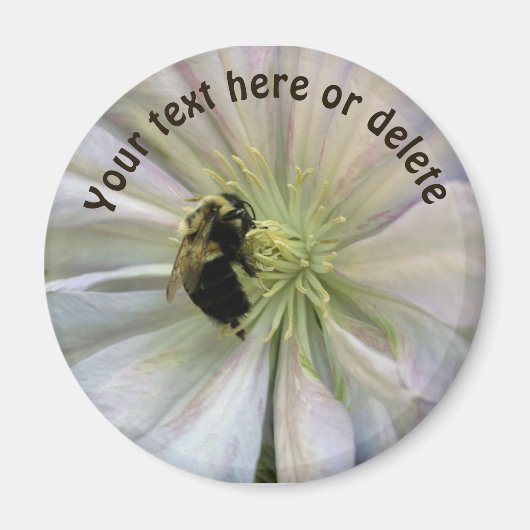 Aimant Bumble Bee On Clematis Flower Personalized (Devant)