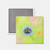 Aimant Bumble Bee sur une peinture à fleurs (Recto/Verso)