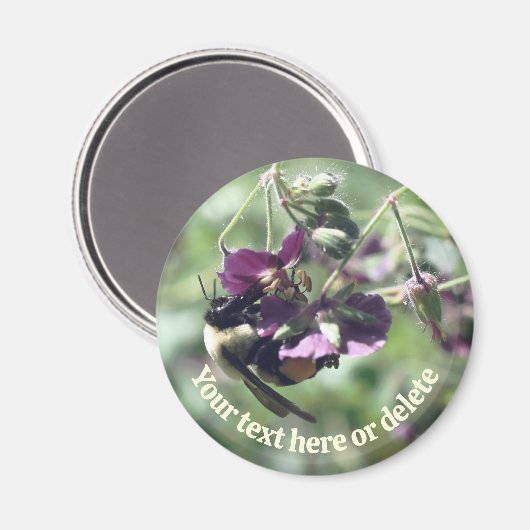 Aimant Bumble Bee With Pollen Flower Nature Personalized (Recto/Verso)