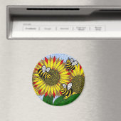 Aimant Bumblebebees Et Tournesols (In Situ (Lave-vaisselle))