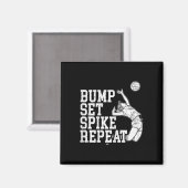 Aimant Bump Set Spike Repeat Volleyll Player Coach Gameda (Recto/Verso)