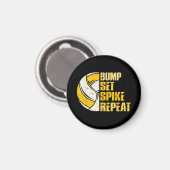 Aimant Bump Set Spike Répéter Volleyball Funny (Recto/Verso)