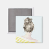 Aimant Bun de noeud de cheveux Brown (Recto/Verso)