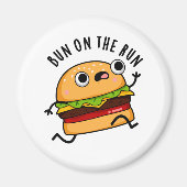 Aimant Bun Sur La Course Funny Burger Pun (Devant)