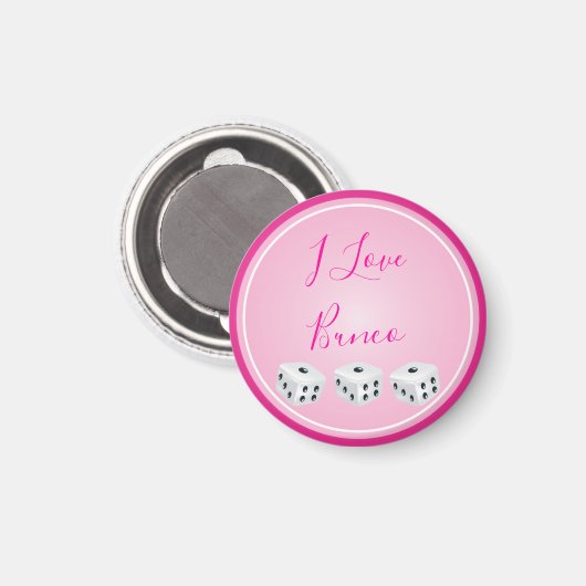 Aimant Bunco Player Dice Pink Love (Recto/Verso)