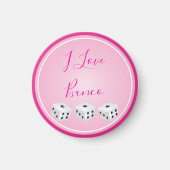 Aimant Bunco Player Dice Pink Love (Devant)