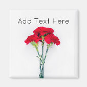 Aimant Bundle of Red Carnation Flowers (Devant)