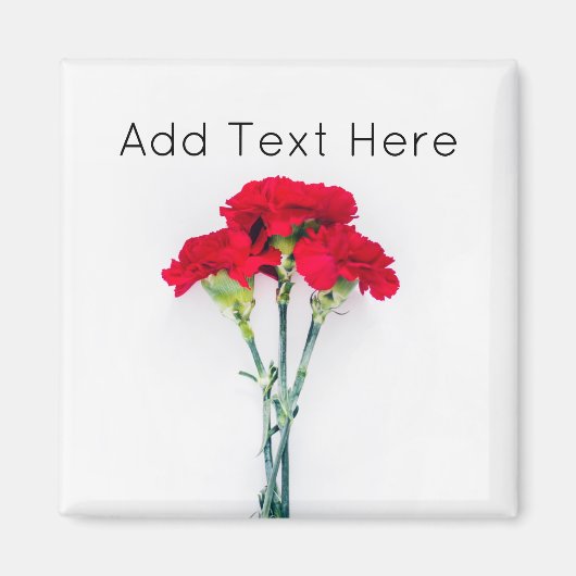 Aimant Bundle of Red Carnation Flowers (Devant)