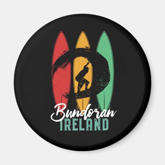 Aimant Bundoran Beach Irlande Vintage Retro Surf (Devant)