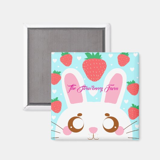 Aimant Bunny aux fraises (Recto/Verso)